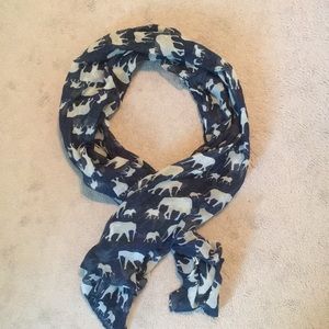 Blue scarf with white elephants
